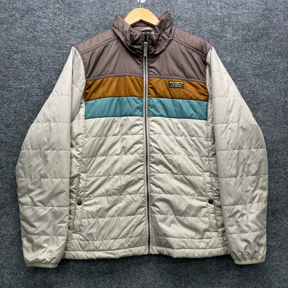 L.L.Bean Mountain Classic Puffer Jacket Women 2X Plus Multi Insulated Outdoor